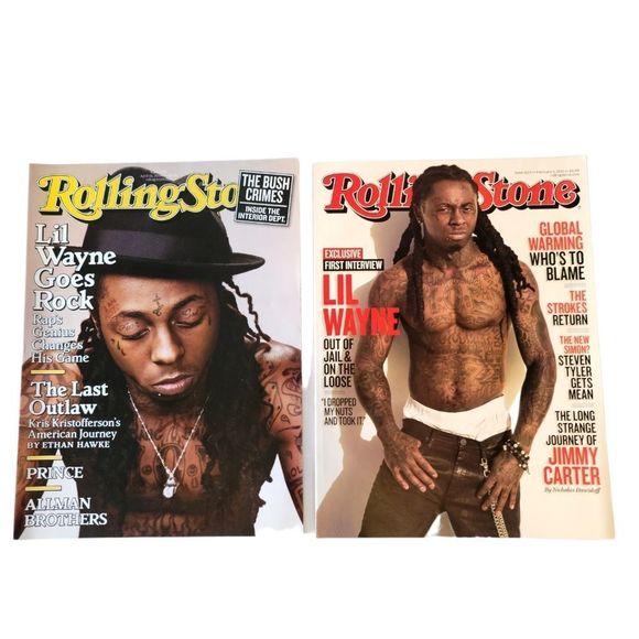 Rolling Stone Lil Wayne 2 pc Magazine set Issues 1076 1123 No Address lable - Picture 1 of 3